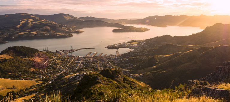 Whakaraupō /Lyttelton port at sunrise
